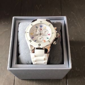 Michele White Tahitian Jelly Watch With Box